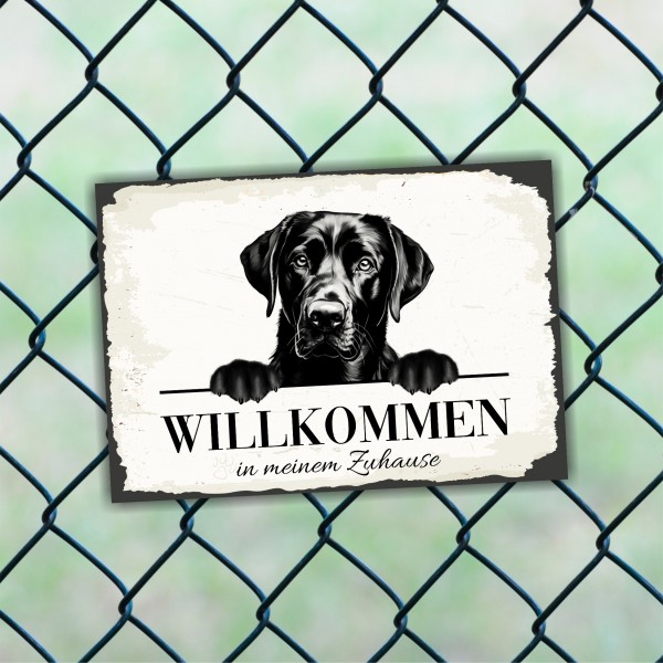 Hundeschild Willkommen Zuhause Labrador Labby Schild Achtung Spruch