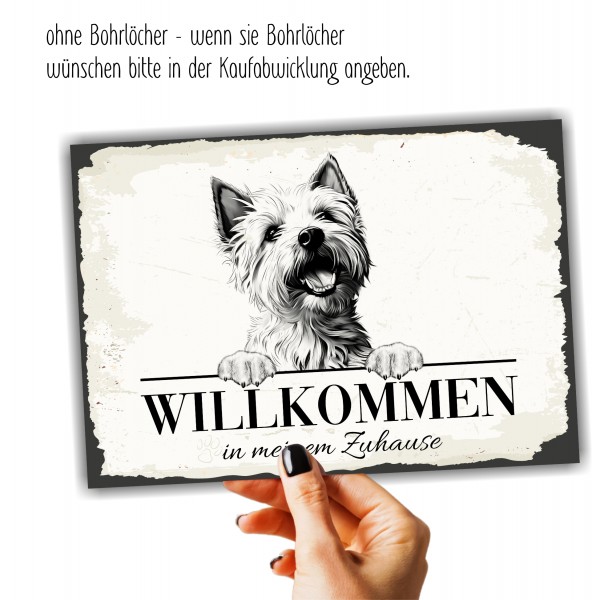 Hundeschild Willkommen Zuhause Westie Schild