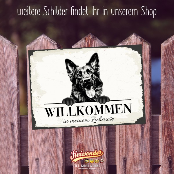 Hundeschild Willkommen Zuhause Deutscher Schäferhund Schild Achtung Spruch