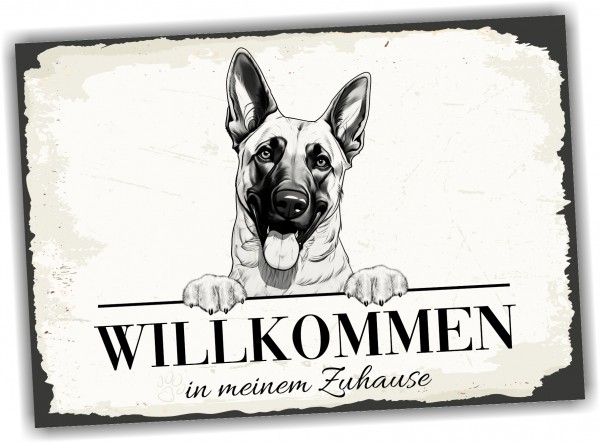 Hundeschild Willkommen Zuhause Malinois Schild
