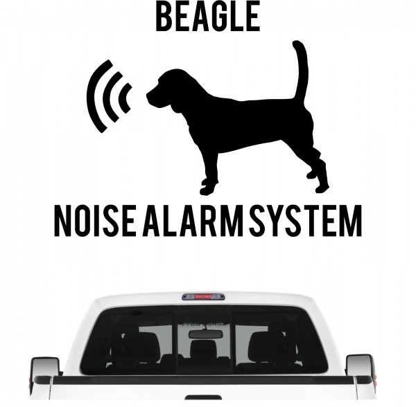 Beagle Noise Alarmsystem Auto Aufkleber Hund Folie Wandtattoo Tattoo Sticker English Beagel