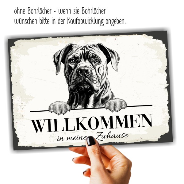 Hundeschild Willkommen Zuhause Cane Corso Schild Achtung Spruch