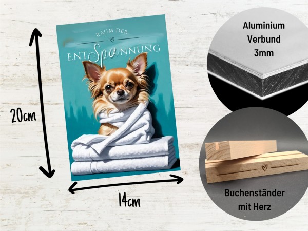 Hundeschild Deko Badezimmer Wellness Chihuahua Chi Schild Spruch