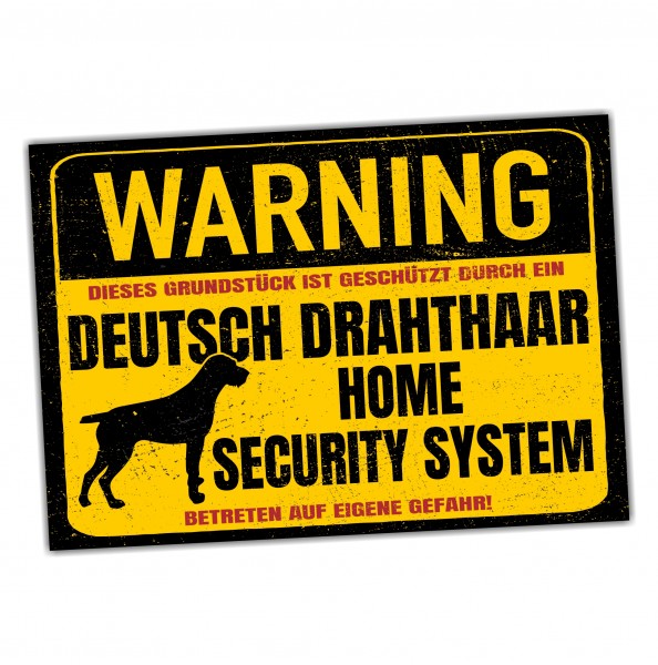 Deutsch Drahthaar DD Dog Schild Warning Security System Türschild Hundeschild Warnschild