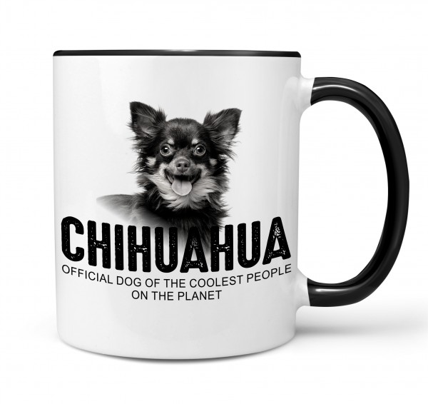 Chihuahua Chi Chis Langhaar Motiv Chiwawa dog Schiwawa Dog cool Leute lustig Dog Tasse Kaffeetasse Kaffeebecher happy Design by Siviwonder
