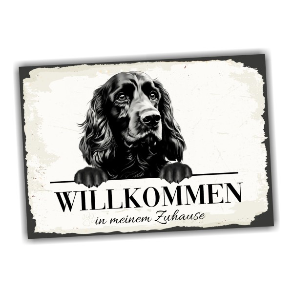 Hundeschild Willkommen Zuhause Cocker Spaniel Schild Achtung