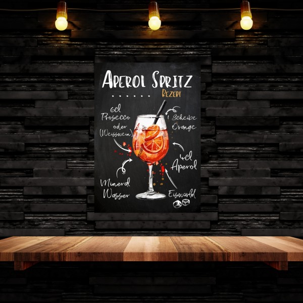 Aperol Spritz Rezept Schild für deinen Partykeller Türschild Warnschild Privatgrundstück lustiges Spaß Schild happy Design by Siviwonder