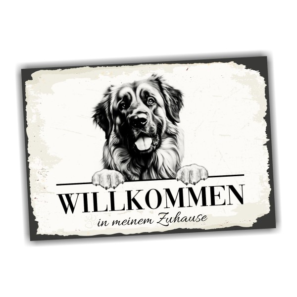 Hundeschild Willkommen Zuhause Leonberger Leo Schild Achtung Spruch