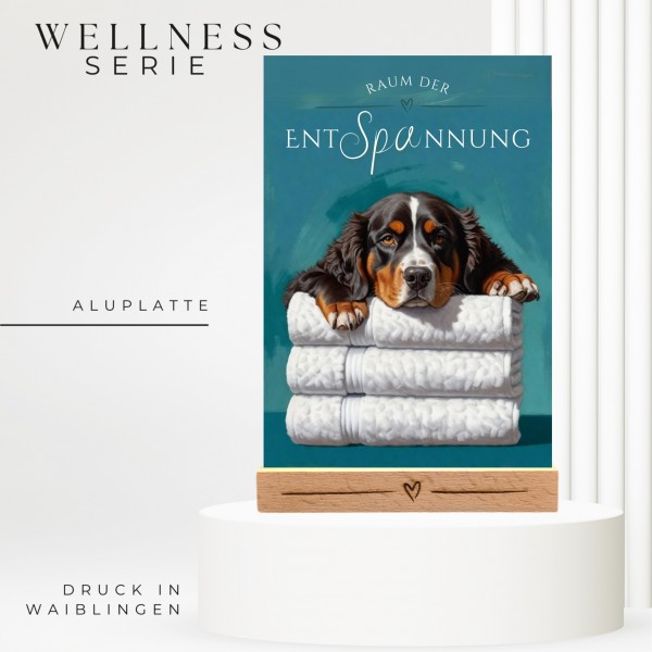 Hundeschild Deko Badezimmer Wellness Berner Sennenhund Schild Spruch