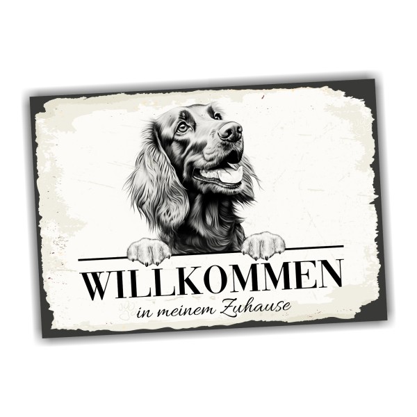 Hundeschild Willkommen Zuhause Irish Setter Schild Achtung