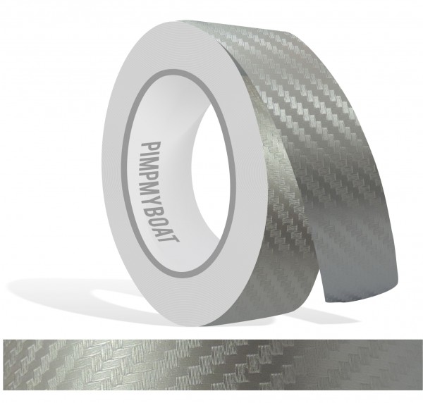 Zierstreifen silber grau carbon in in 10 m Länge für Auto Boot Klebeband Dekorstreifen Tuningstreifen Autofolie Siviwonder