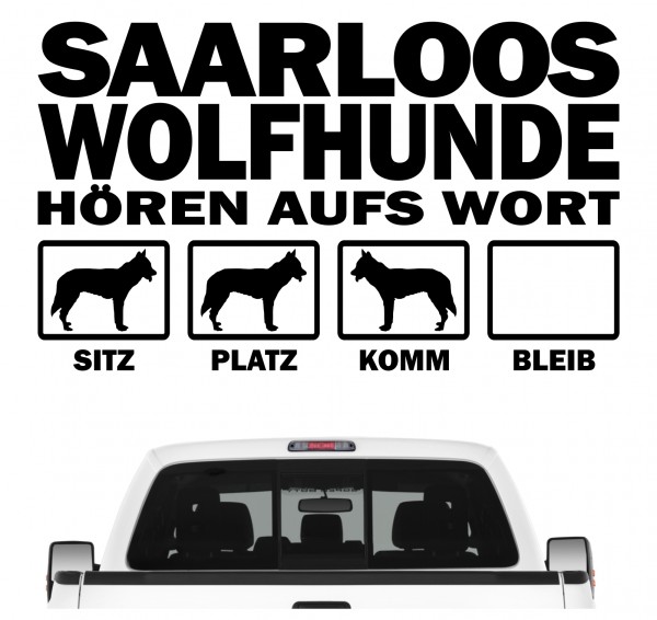 Saarlooswolfhund Wolfhund Wolf Saarlooswolfhond Hört aufs Wort Hunde Aufkleber Sticker Autoaufkleber Wandtattoo Tattoo
