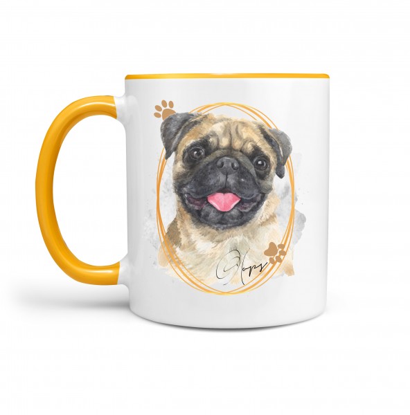 Mops Tasse SIGNATURE DOGS Möpse Hund Motiv Hundemotiv Kaffee