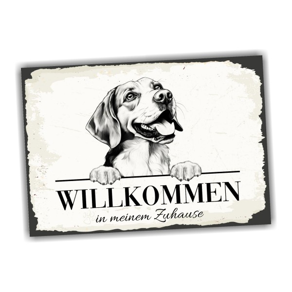 Hundeschild Willkommen Zuhause Beagle Schild Achtung Zaun Frau Spruch Türschild Hundeschild Warnschild Design by Siviwonder