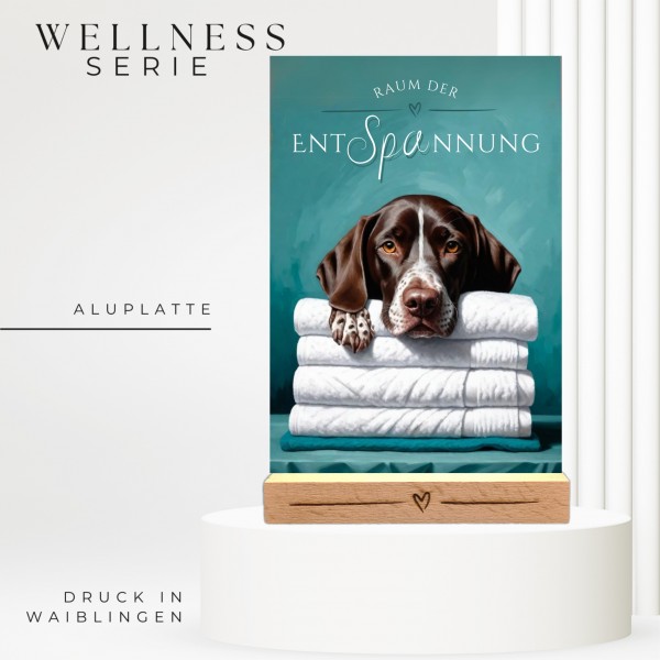 Hundeschild Deko Badezimmer Wellness Deutsch Kurzhaar Schild Spruch
