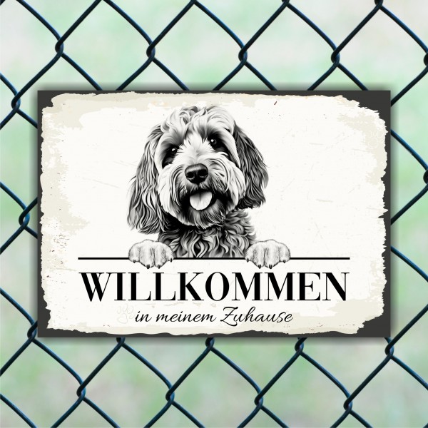 Hundeschild Willkommen Zuhause Cockapoo Schild Achtung Spruch