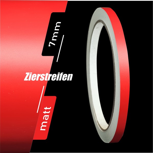 Zierstreifen Matt rot feuerrot verkehrsrot 7mm in in 10 m Länge für Auto Boot Klebeband Dekorstreifen Tuningstreifen Autofolie Siviwonder