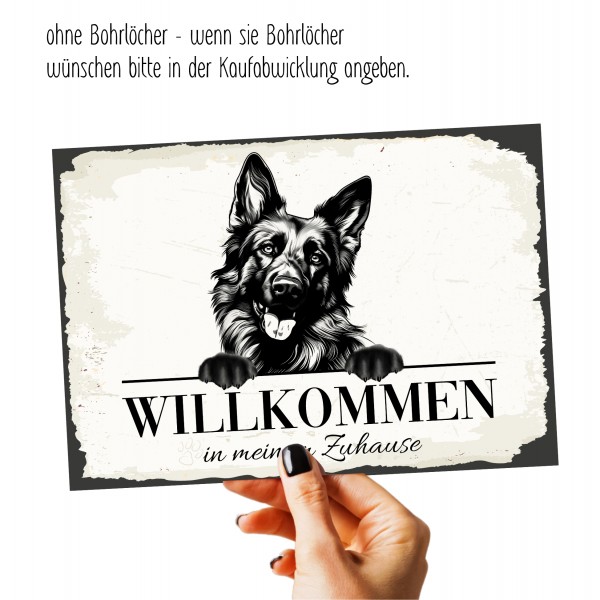 Hundeschild Willkommen Zuhause Deutscher Schäferhund Schild Achtung Spruch