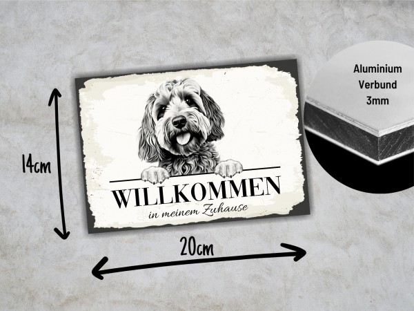 Hundeschild Willkommen Zuhause Cockapoo Schild Achtung Spruch
