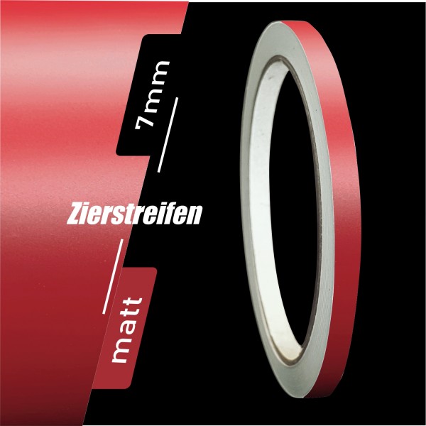 Zierstreifen Matt dunkelrot rot dunkel 7mm in in 10 m Länge für Auto Boot Klebeband Dekorstreifen Tuningstreifen Autofolie Siviwonder
