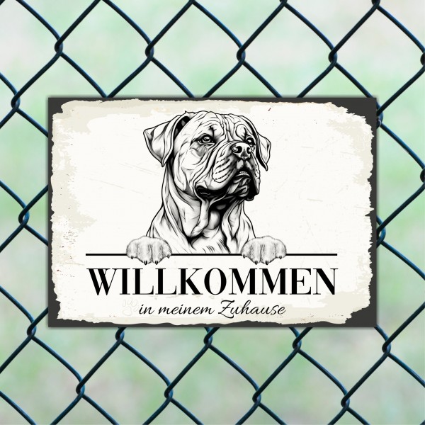 Hundeschild Willkommen Zuhause Bullmastiff Mastiff Schild Achtung