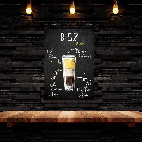 B52 Rezept Schild für deinen Partykeller Türschild Warnschild Privatgrundstück lustiges Spaß Schild happy Design by Siviwonder
