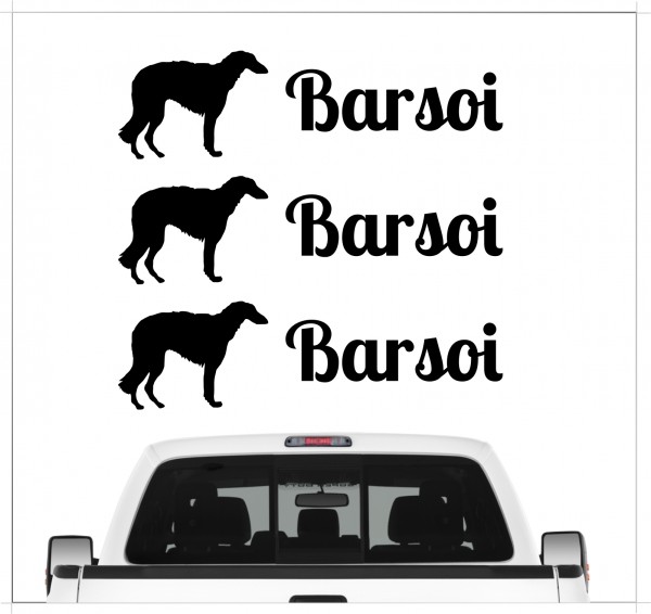 Barsoi Borzoi Russischer Windhund Russian Wolfhound Dog 3er Set AUTOAUFKLEBER Aufkleber Hunde Hundemotiv by SIVIWONDER
