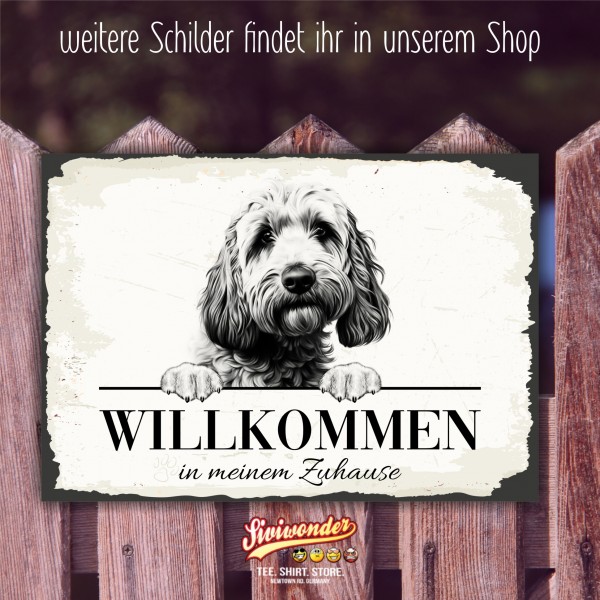 Hundeschild Willkommen Zuhause Cockapoo Schild Achtung Spruch