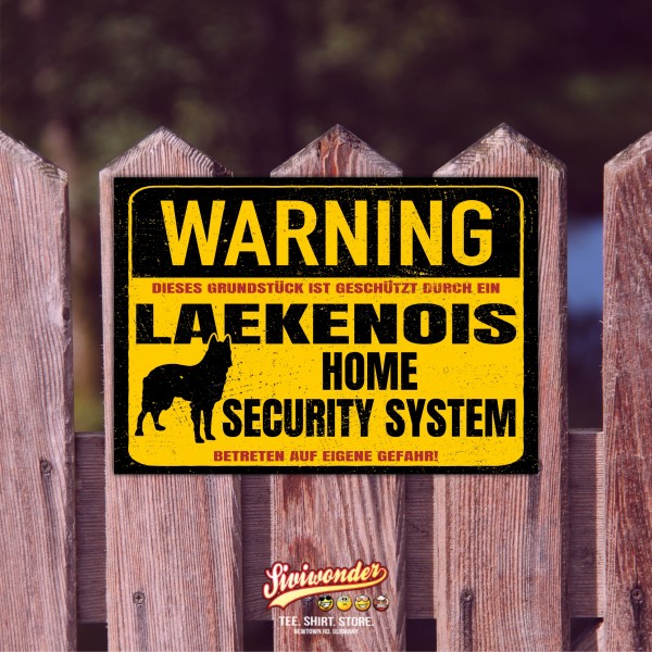 Laekenois Schild Warning Security System Türschild Hundeschild Warnschild Hund Schäferhund