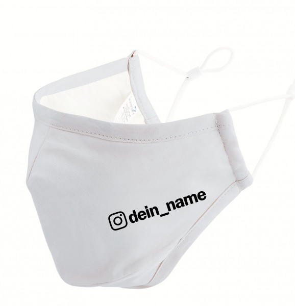Deine Insta Name Maske Mundschutz Behelfsmaske Face Cover silver