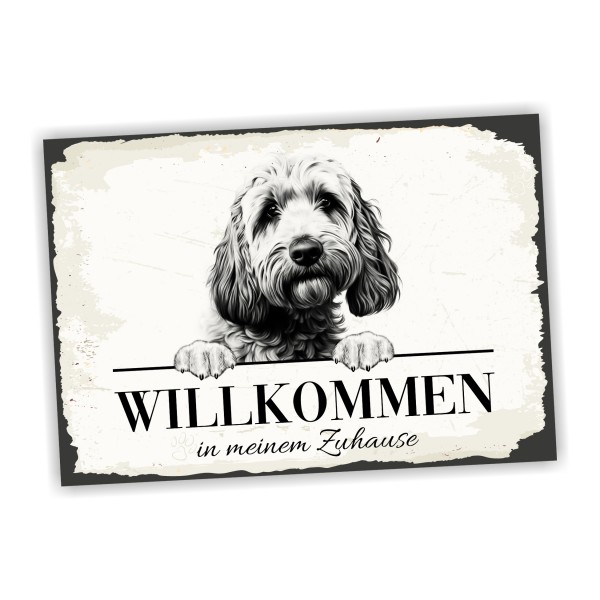 Hundeschild Willkommen Zuhause Cockapoo Schild Achtung Spruch