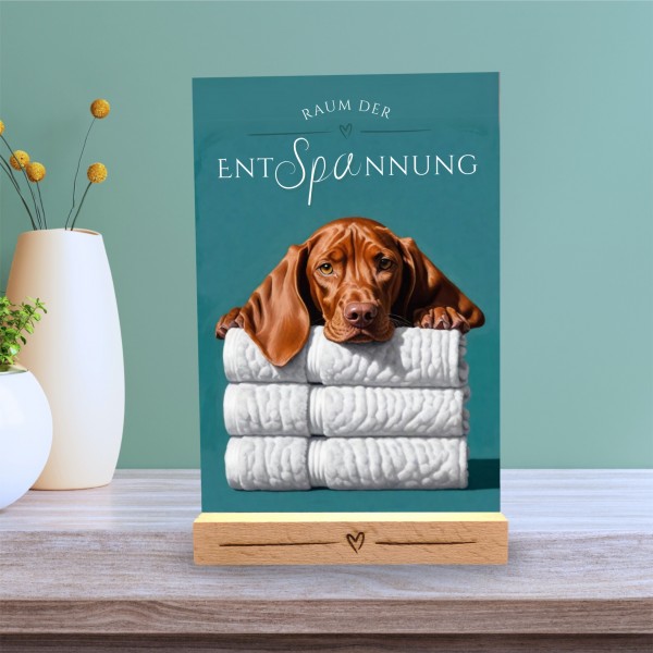 Hundeschild Deko Badezimmer Wellness Magyar Vizsla Schild Spruch