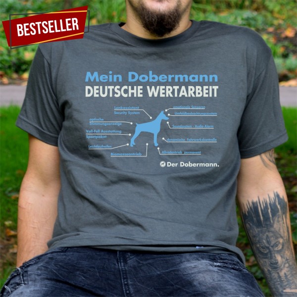 Dobermann Kupiert Unisex T-Shirt Innovation Hundemotiv Dobi Doberman Pinscher