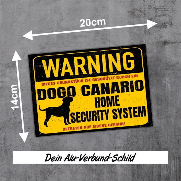 Dogo Canario Presa Dog Schild Warning Security System Türschild Hundeschild Warnschild Warnung