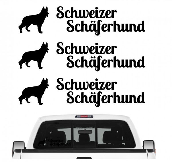Schweizer Schäferhund weißer Berger Blanc Suisse 3er Set AUTOAUFKLEBER Aufkleber Hunde Hundemotiv by SIVIWONDER