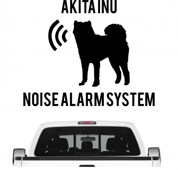Akita Inu Noise Alarmsystem Auto Aufkleber Hund Folie Wandtattoo Tattoo Sticker Japan Small Japanese Dog