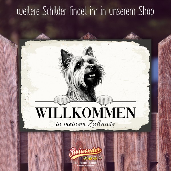 Hundeschild Willkommen Zuhause Yorkshire Terrier Yorkie
