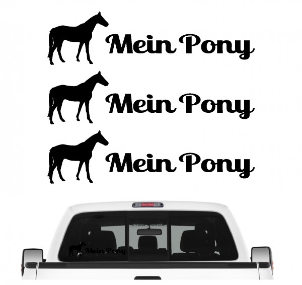 Mein Pony Pferdesport Ponyreiten Freizeit Reiten Familienpferd Aufkleber 3er Set Pferdeaufkleber Pferd reiten Auto Folie by SIVIWONDER