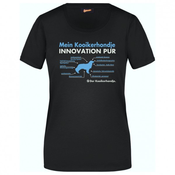 Kooikerhondje Damen T-Shirt Innovation Hundemotiv Nederlandse Vogelhund Dog Schwarz