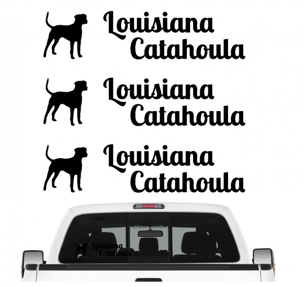 Louisiana Catahoula Leopard Dog LCLD Cur Dog 3er Set AUTOAUFKLEBER Aufkleber Hunde Hundemotiv by SIVIWONDER