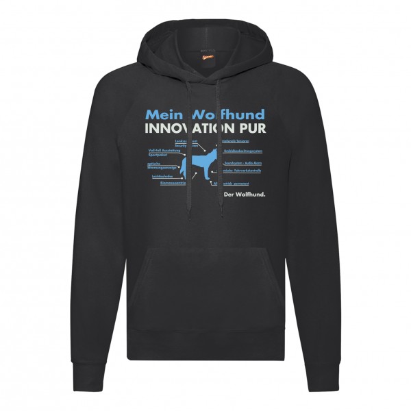 Wolfhund Sweatshirt Innovation Hoodie Hundemotiv Wolfhound Tschechoslowakischer Schwarz