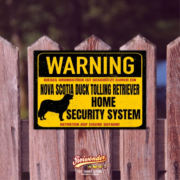 Schild Nova Scotia Duck Tolling Retriever Warning Security System Türschild Hundeschild Warnschild Hund