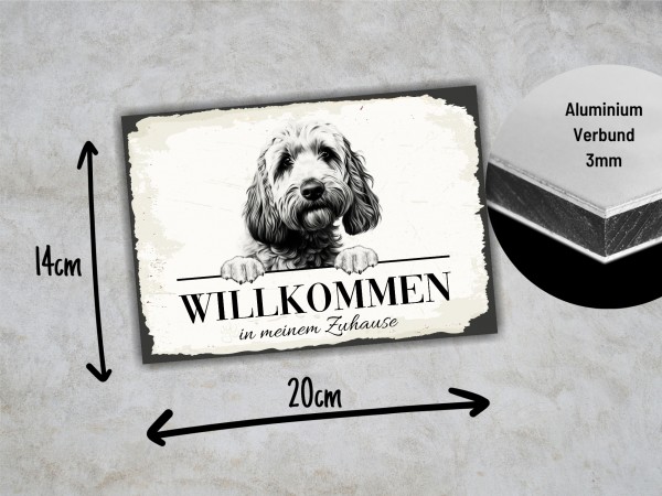 Hundeschild Willkommen Zuhause Cockapoo Schild Achtung Spruch