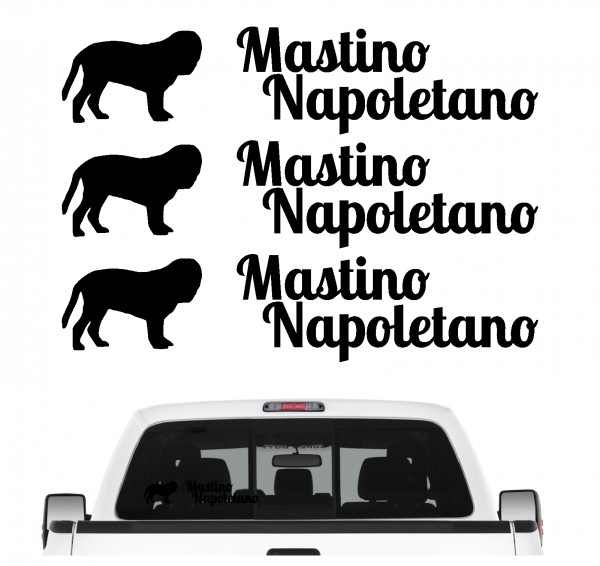 Mastino Napoletano Italian Bulldog Presa Mastiff Cane Dog 3er Set AUTOAUFKLEBER Aufkleber Hunde Hundemotiv by SIVIWONDER