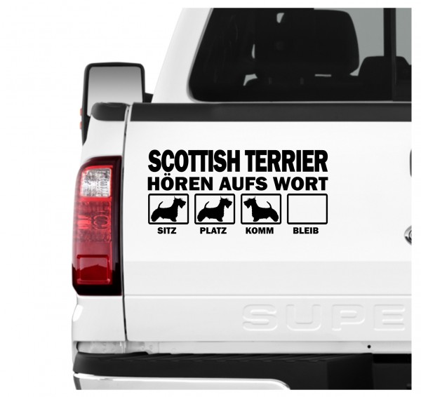 Scottish Terrier Scottie Aberdeen Terrier Scotch Hört aufs Wort Hunde Aufkleber Sticker Autoaufkleber Wandtattoo Tattoo