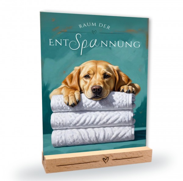 Hundeschild Deko Badezimmer Wellness Labrador Labby Schild Spruch