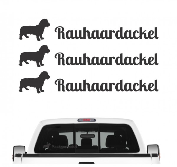 Rauhaardackel Dackel Teckel Dachshund Rauhhaardackel 3er Set AUTOAUFKLEBER Aufkleber Hunde Hundemotiv by SIVIWONDER