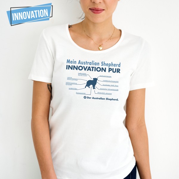 Australian Shepherd Damen T-Shirt Innovation Hundemotiv Aussie Schäferhund
