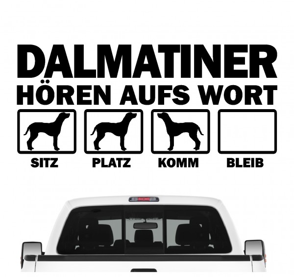 Damatiner Dal Dally Dalmatian Dalmatinac Carriage Dog Spotted Coach Hört aufs Wort Hunde Aufkleber Sticker Autoaufkleber
