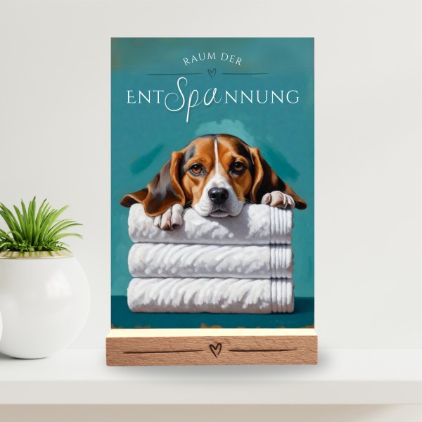 Hundeschild Deko Badezimmer Wellness Beagle English Beagel Schild Spruch